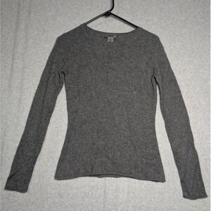 Premise Cashmere Top Womens Small Long Sleeve Gray Quiet Luxury Capsule Wardrobe